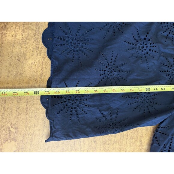 kate spade new york Suns Puff-Sleeve Eyelet Top Size Large Black 100% Cotton - Picture 8 of 8